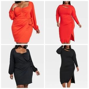 Nwt/Nwot Ava & Viv 4x Red And Black Dress Bundle